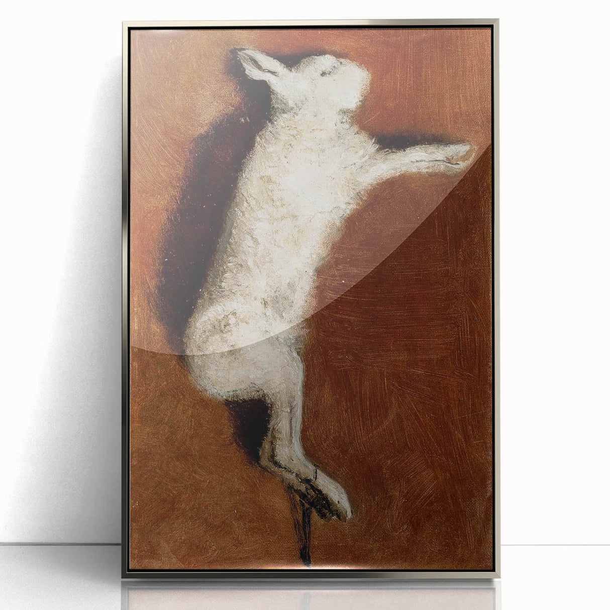 Grunge Wall Art - Vintage White Rabbit Illustration Grunge Canvas Print