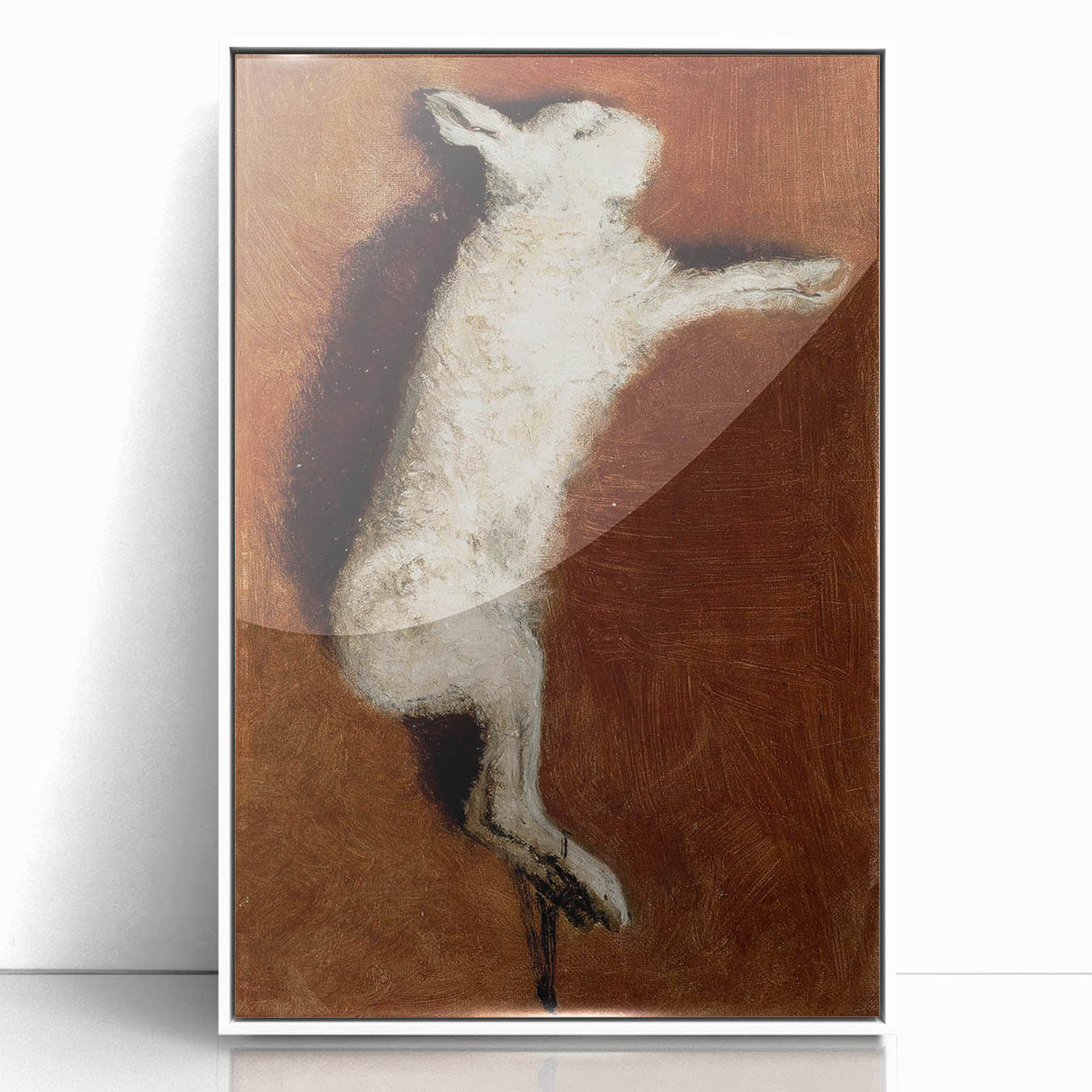 Grunge Wall Art - Vintage White Rabbit Illustration Grunge Canvas Print