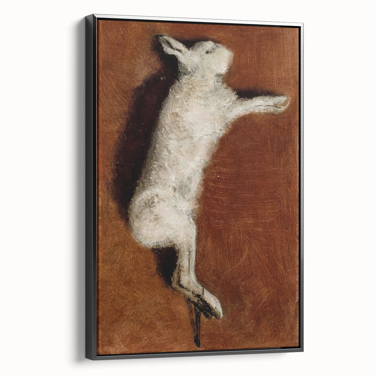 Grunge Wall Art - Vintage White Rabbit Illustration Grunge Canvas Print