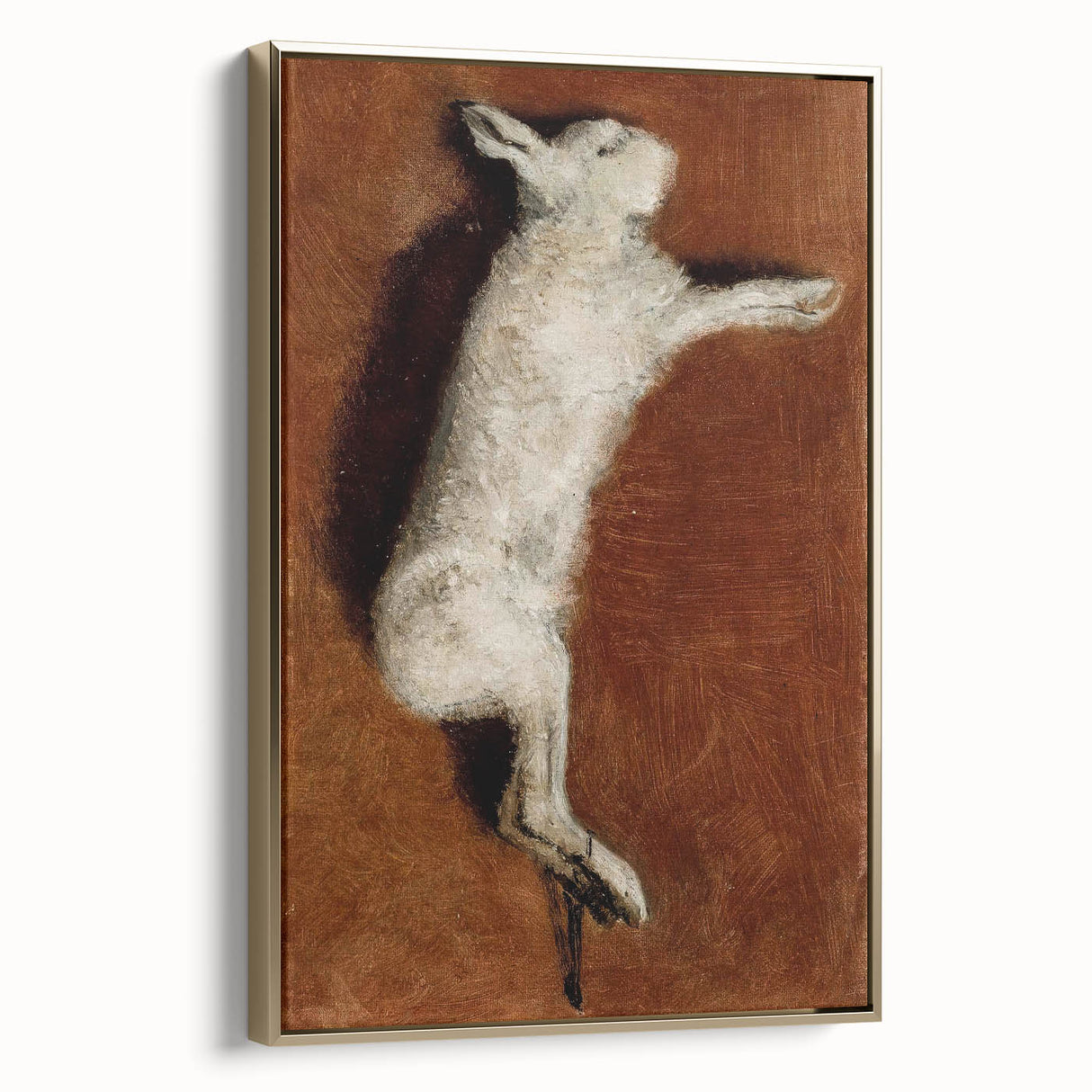 Grunge Wall Art - Vintage White Rabbit Illustration Grunge Canvas Print