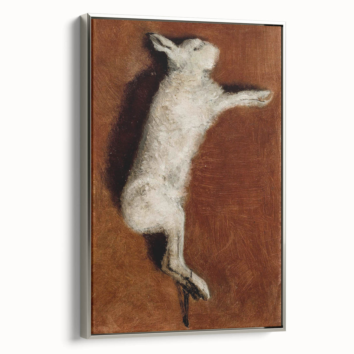 Grunge Wall Art - Vintage White Rabbit Illustration Grunge Canvas Print