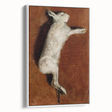 Grunge Wall Art - Vintage White Rabbit Illustration Grunge Canvas Print