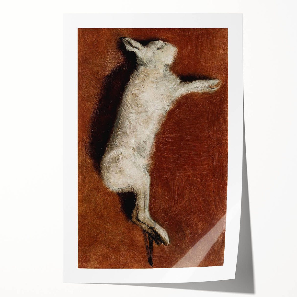 Grunge Wall Art - Vintage White Rabbit Illustration Grunge Canvas Print