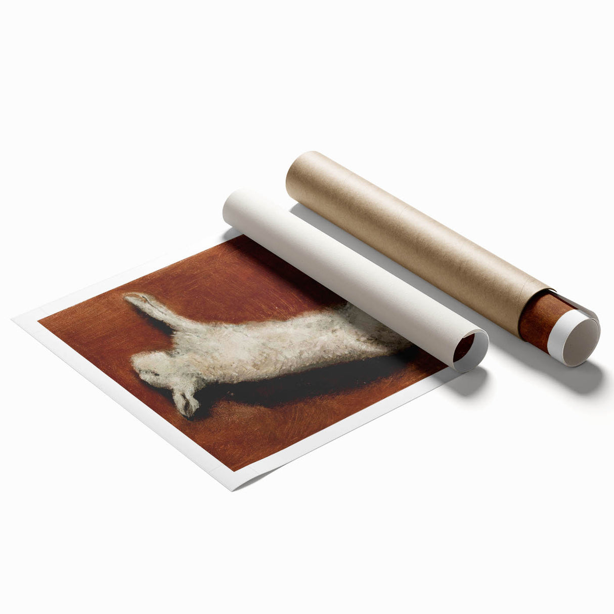 Grunge Wall Art - Vintage White Rabbit Illustration Grunge Canvas Print