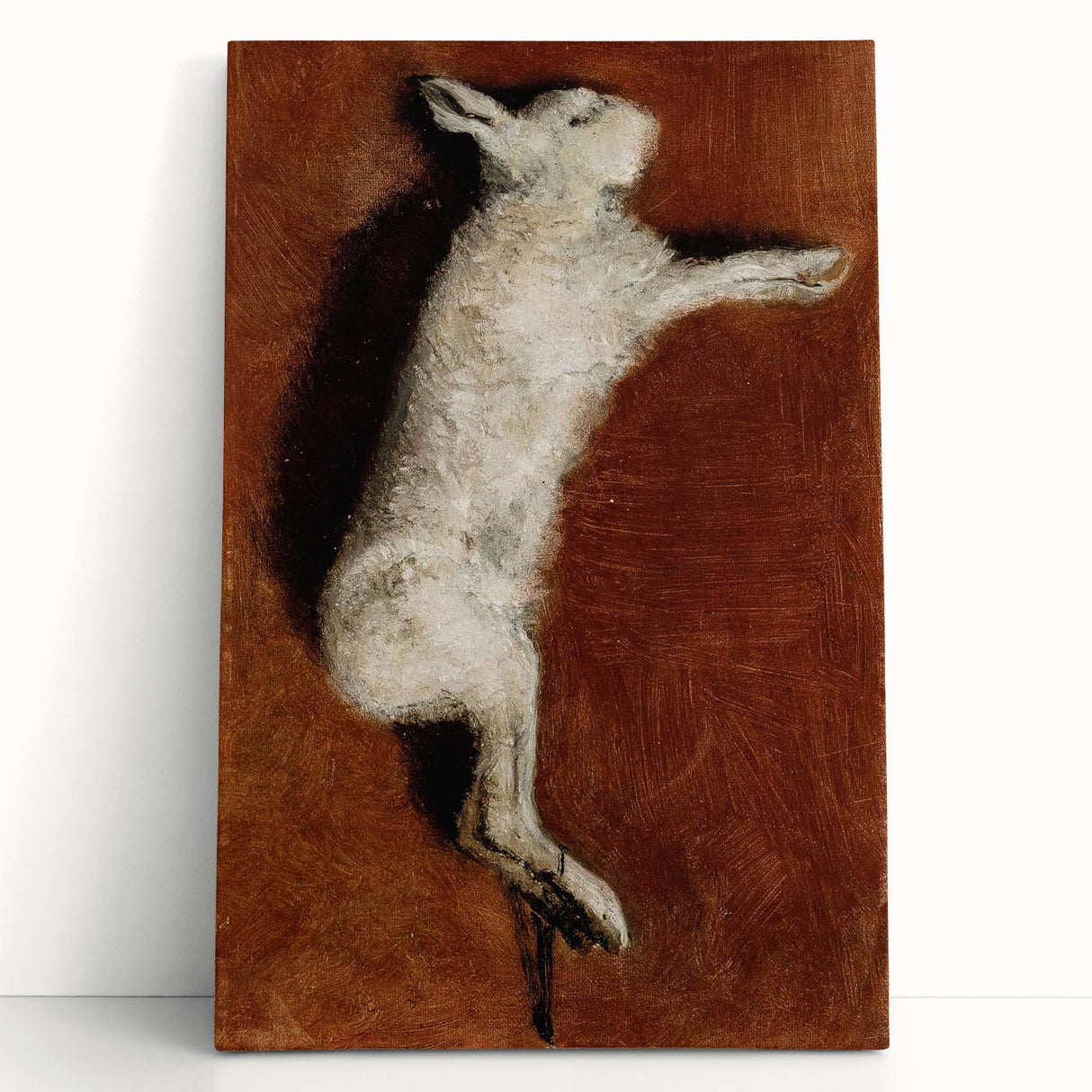 Grunge Wall Art - Vintage White Rabbit Illustration Grunge Canvas Print