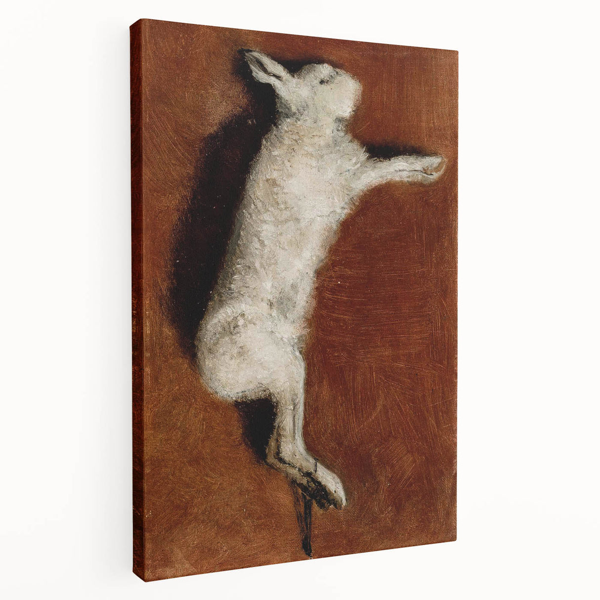 Grunge Wall Art - Vintage White Rabbit Illustration Grunge Canvas Print