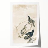 Urban Grunge Bird Art Print - Abstract Canvas for Modern Home Decor