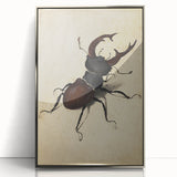 Abstract Grunge Stag Beetle Art - Distressed Insect Canvas Print