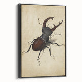 Abstract Grunge Stag Beetle Art - Distressed Insect Canvas Print
