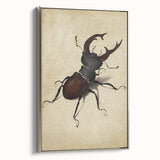 Abstract Grunge Stag Beetle Art - Distressed Insect Canvas Print