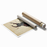 Abstract Grunge Stag Beetle Art - Distressed Insect Canvas Print