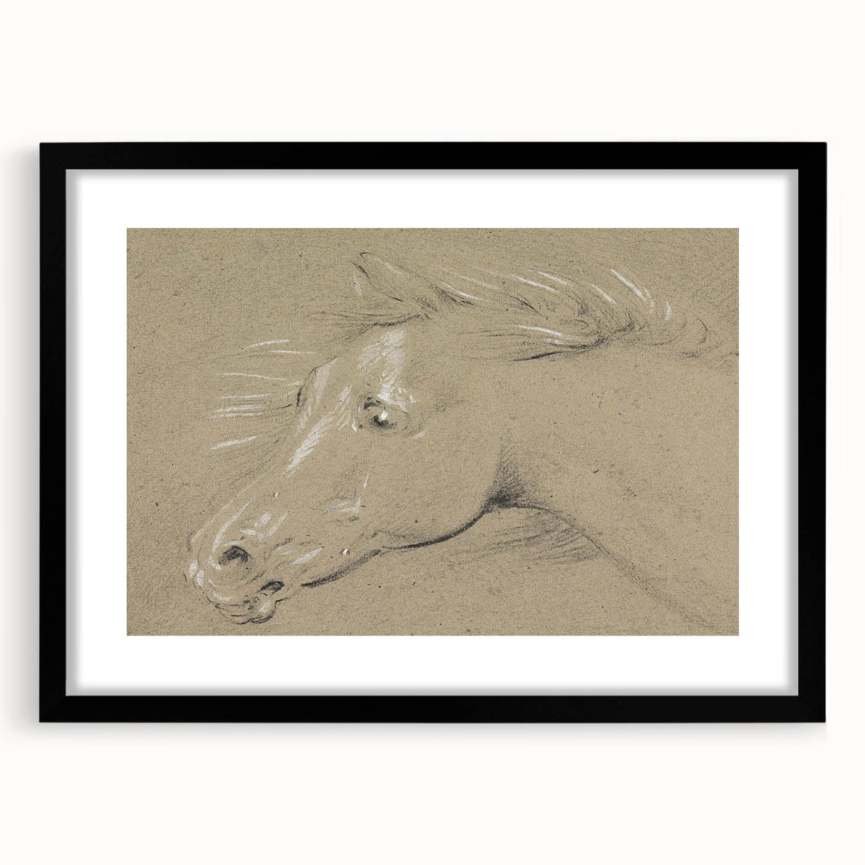 Grunge Aesthetic Art - Horse Sketch Canvas for Modern Decor Style