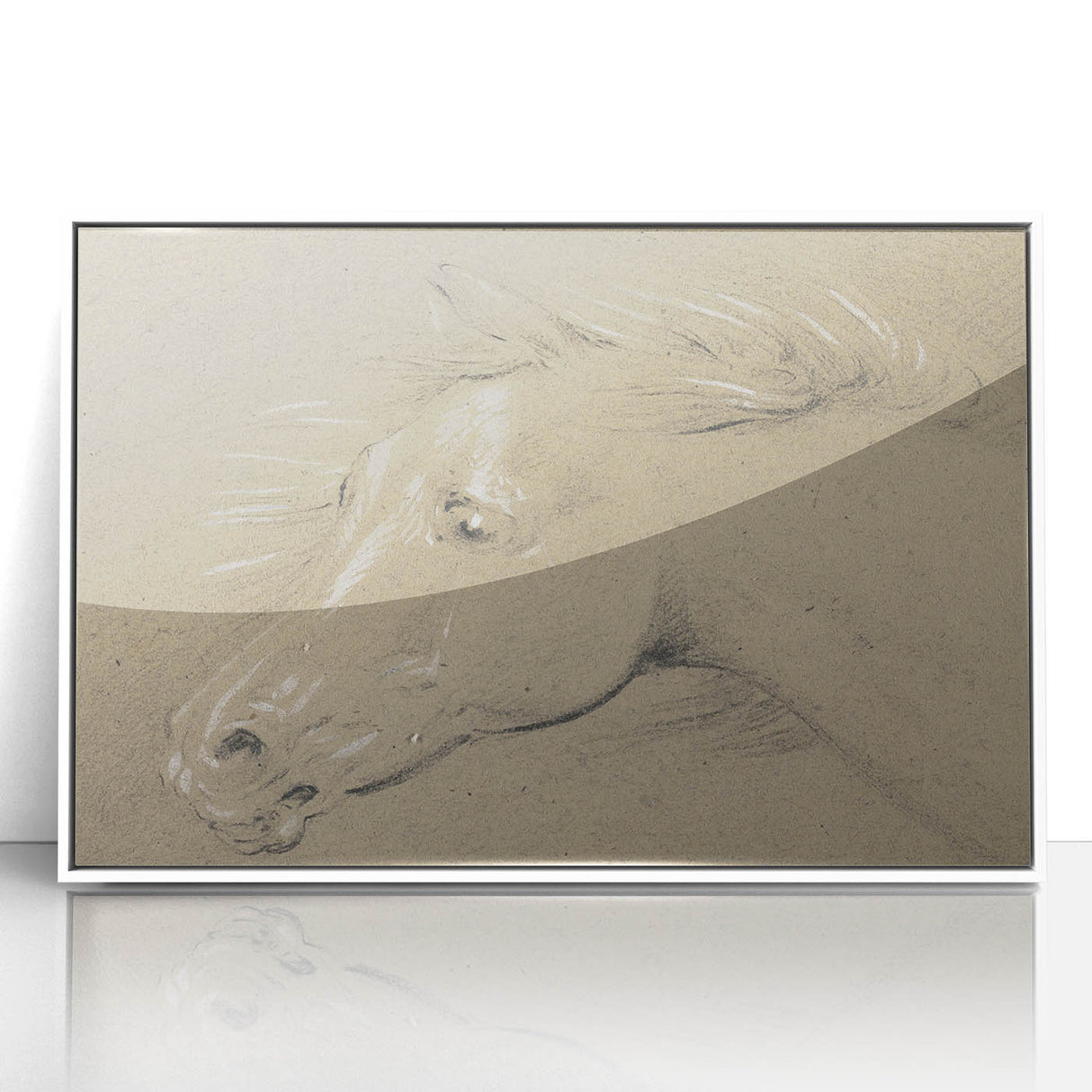 Grunge Aesthetic Art - Horse Sketch Canvas for Modern Decor Style