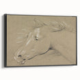 Grunge Aesthetic Art - Horse Sketch Canvas for Modern Decor Style