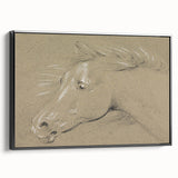 Grunge Aesthetic Art - Horse Sketch Canvas for Modern Decor Style