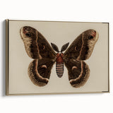 Grunge Aesthetic Art: Vintage Moth Illustration Grunge Canvas Print