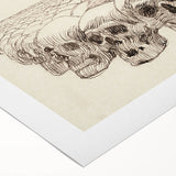 Grunge Wall Art - Skull and Tree Sketch Canvas for Dark Aesthetic Decor