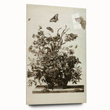 Distressed Grunge Botanical Print - Vintage Floral and Butterfly Art