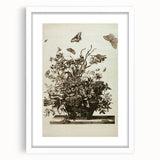 Distressed Grunge Botanical Print - Vintage Floral and Butterfly Art
