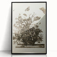 Distressed Grunge Botanical Print - Vintage Floral and Butterfly Art
