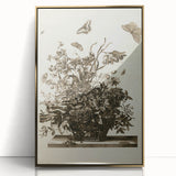 Distressed Grunge Botanical Print - Vintage Floral and Butterfly Art