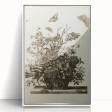 Distressed Grunge Botanical Print - Vintage Floral and Butterfly Art