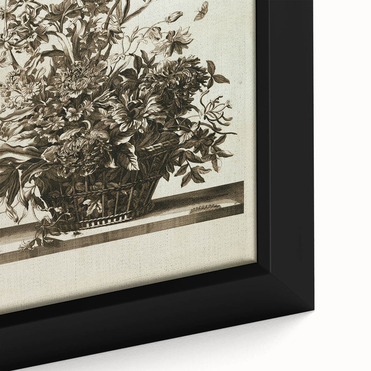 Distressed Grunge Botanical Print - Vintage Floral and Butterfly Art