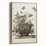 Distressed Grunge Botanical Print - Vintage Floral and Butterfly Art