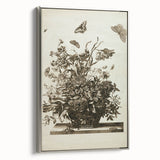 Distressed Grunge Botanical Print - Vintage Floral and Butterfly Art