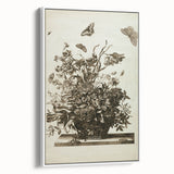 Distressed Grunge Botanical Print - Vintage Floral and Butterfly Art
