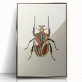 Vintage Grunge Beetle Art - Distressed Insect Illustration Wall Print