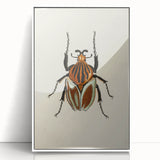 Vintage Grunge Beetle Art - Distressed Insect Illustration Wall Print