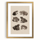 Vintage Grunge Frog Illustration - Distressed Amphibian Wall Art Print