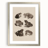 Vintage Grunge Frog Illustration - Distressed Amphibian Wall Art Print