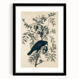 Grunge Crow and Fruit Illustration - Vintage Botanical Wall Art Print