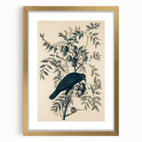 Grunge Crow and Fruit Illustration - Vintage Botanical Wall Art Print