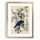Grunge Crow and Fruit Illustration - Vintage Botanical Wall Art Print