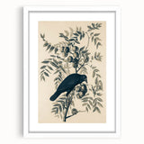 Grunge Crow and Fruit Illustration - Vintage Botanical Wall Art Print