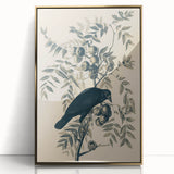 Grunge Crow and Fruit Illustration - Vintage Botanical Wall Art Print