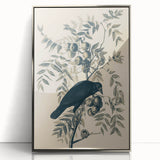 Grunge Crow and Fruit Illustration - Vintage Botanical Wall Art Print