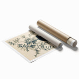 Grunge Crow and Fruit Illustration - Vintage Botanical Wall Art Print