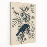 Grunge Crow and Fruit Illustration - Vintage Botanical Wall Art Print