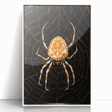 Grunge Spider and Web Art - Distressed Dark Insect Illustration Print