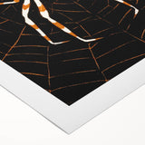 Grunge Spider and Web Art - Distressed Dark Insect Illustration Print