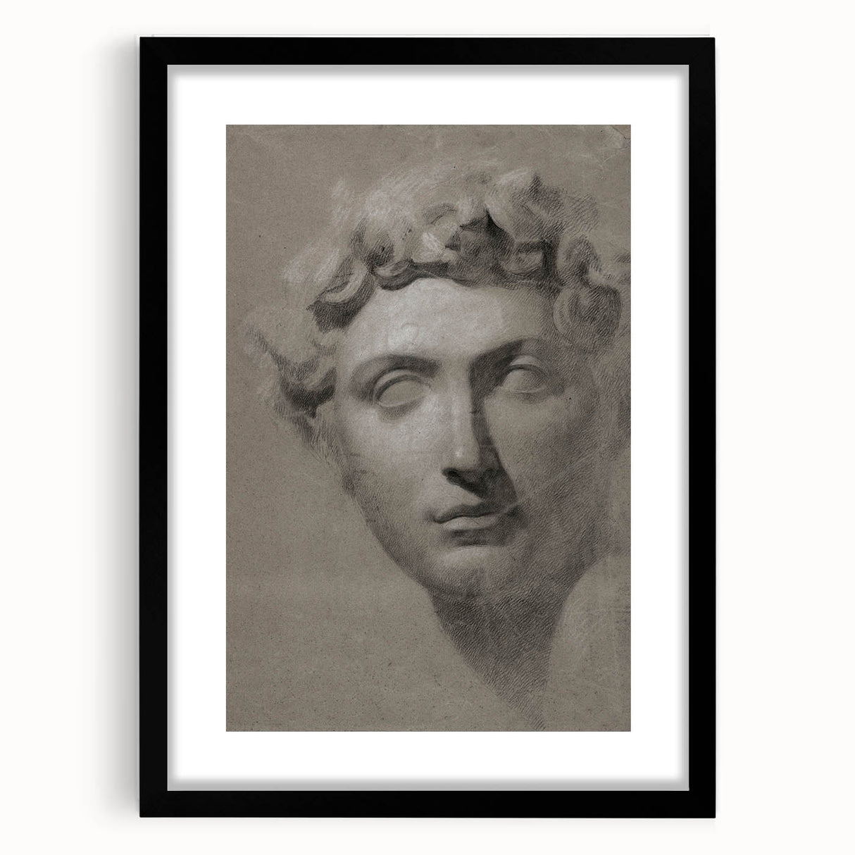 Vintage Grunge Bust Illustration - Distressed Classical Portrait Wall Art