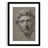 Vintage Grunge Bust Illustration - Distressed Classical Portrait Wall Art