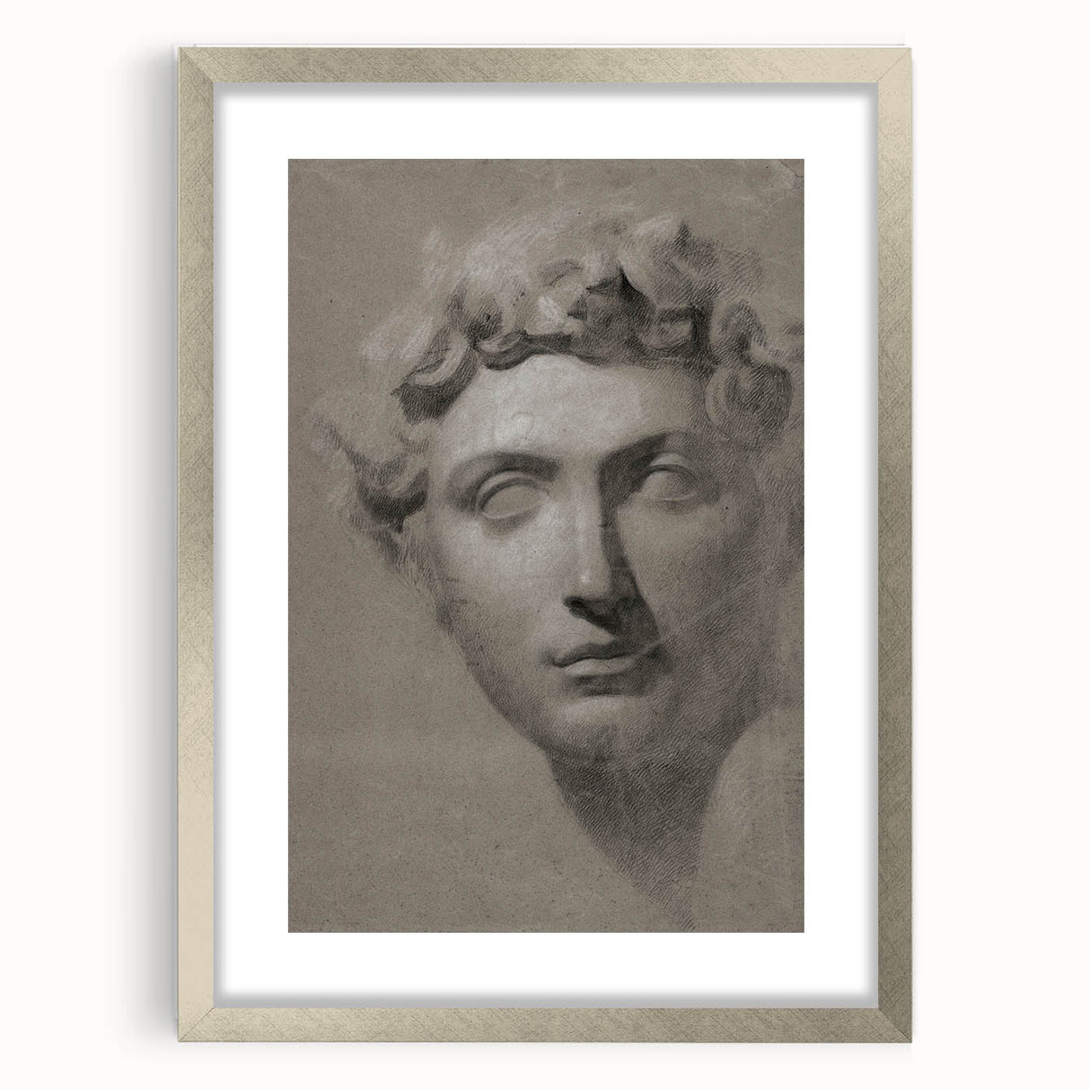 Vintage Grunge Bust Illustration - Distressed Classical Portrait Wall Art