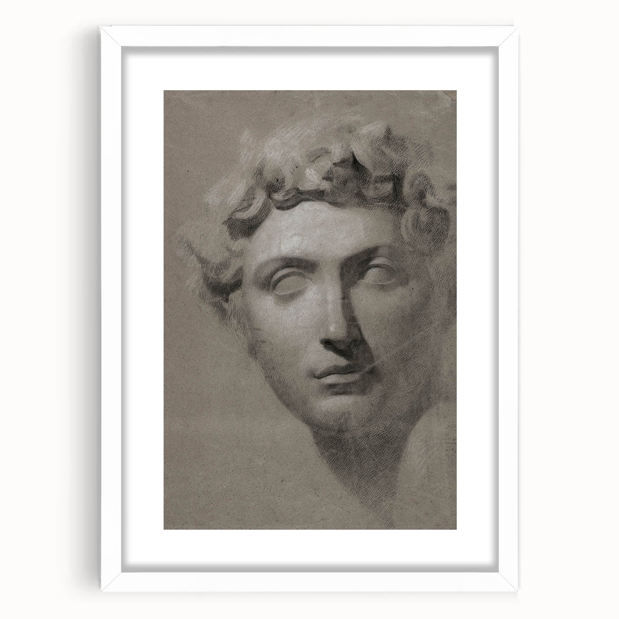 Vintage Grunge Bust Illustration - Distressed Classical Portrait Wall Art