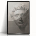 Vintage Grunge Bust Illustration - Distressed Classical Portrait Wall Art