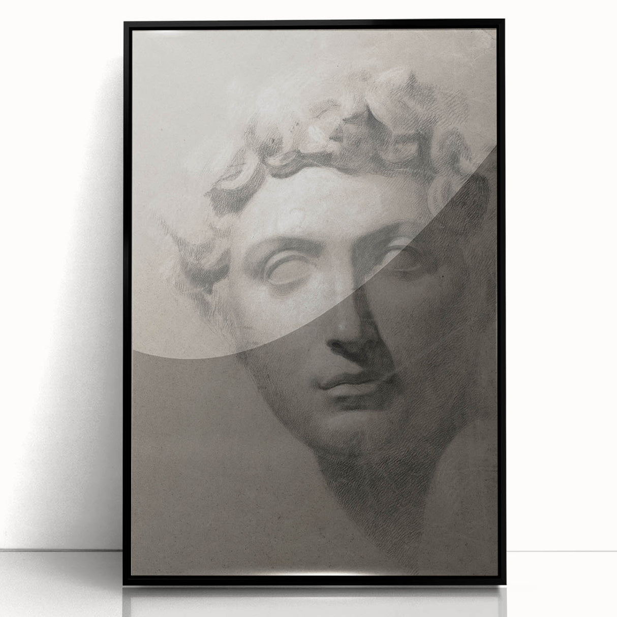 Vintage Grunge Bust Illustration - Distressed Classical Portrait Wall Art